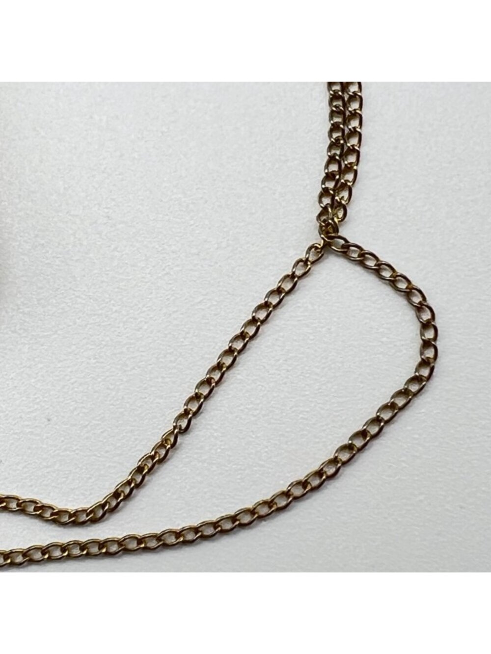 Vintage Gold Filled Pendant Necklace Floating Opal Chip 1/20 12K Glass Orb - Picture 9 of 13